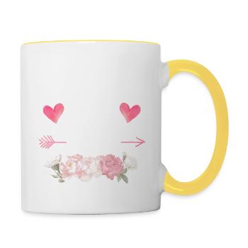 Oma Omi Großmutter Großmama Grandma Mama Mutter - Tasse zweifarbig - Weiß/Gelb - Rechts