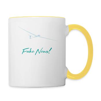 Gravitiy fake news - Contrasting Mug - white/yellow - Right