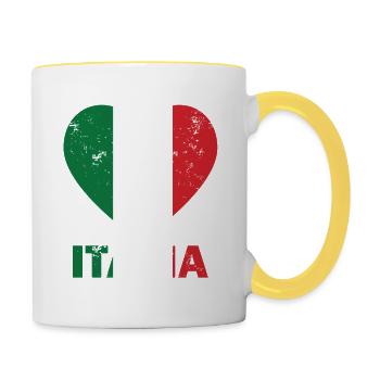 Italy Italia Italian flag - Contrasting Mug - white/yellow - Right