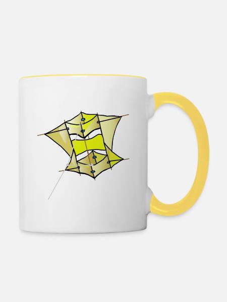 Multicellulaire Drachen - Tasse zweifarbig - Weiß/Gelb
