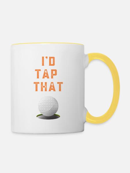 Golf Humor - Tasse zweifarbig - Weiß/Gelb