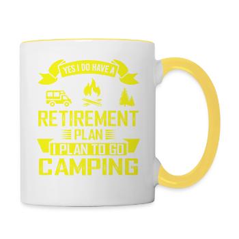Yes I Do Have A Retirement Plan I Plan To Go - Contrasting Mug - white/yellow - Right