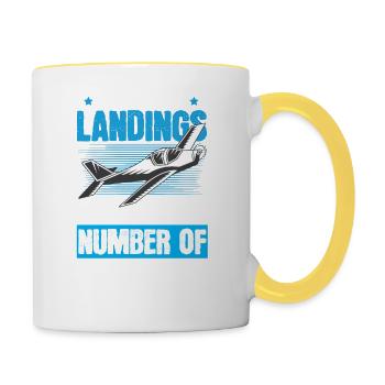Airplane fly fly - Contrasting Mug - white/yellow - Right