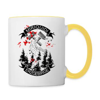 Miriquidi - Erzgebirge Bergbau und Heimat - Tasse zweifarbig - Weiß/Gelb - Rechts
