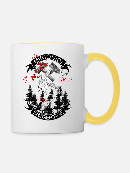 Miriquidi - Erzgebirge Bergbau und Heimat - Tasse zweifarbig - Weiß/Gelb