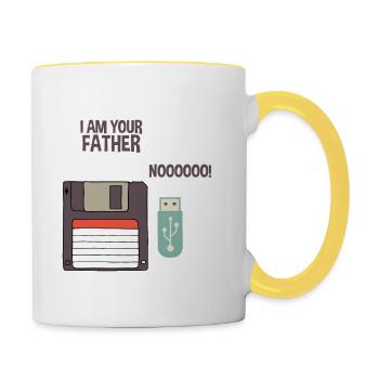 Iam Your Father Nooo Funny Nerd - Tasse zweifarbig - Weiß/Gelb - Rechts