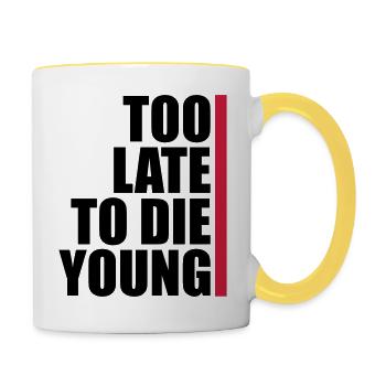 Les jeunes textes - Mug contrasté - blanc/jaune - Droite