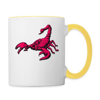 Skorpion Scorpio Sternzeichen - Tasse zweifarbig - Weiß/Gelb - Rechts