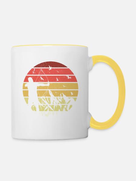 Bogenschießen Bogen bogenschützen bogenschütze - Tasse zweifarbig - Weiß/Gelb