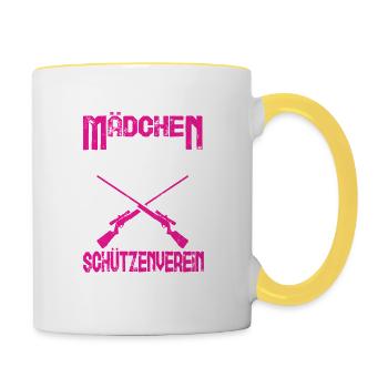Schießstand Sportschütze Sportschützin Schießsport - Tasse zweifarbig - Weiß/Gelb - Rechts