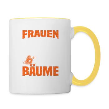 Frauen lieben mich - Forstwirt Holzfäller - Tasse zweifarbig - Weiß/Gelb - Rechts
