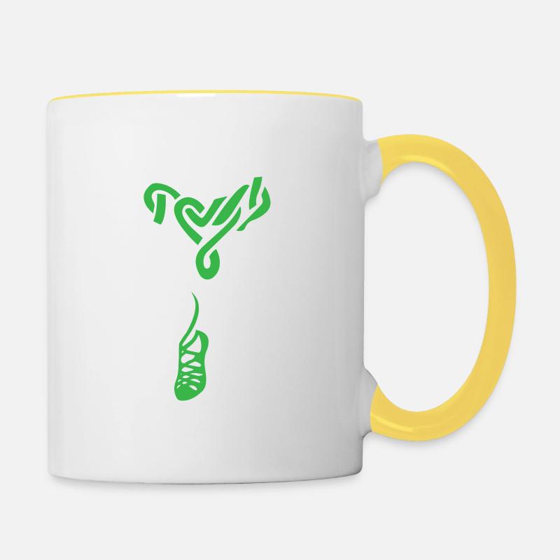 Irish Step Dancing Celtic Knot Heart - Tasse zweifarbig - Weiß/Gelb
