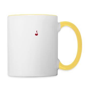 Battement de coeur du vin - Mug contrasté - blanc/jaune - Droite