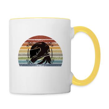 Motorrad Motorradhelm Frauen - Tasse zweifarbig - Weiß/Gelb - Rechts