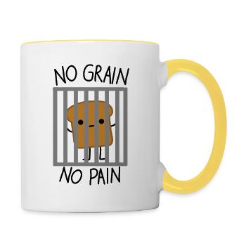 no gluten, no pain - Contrasting Mug - white/yellow - Right