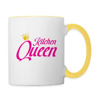 kitchen queen - Tasse zweifarbig - Weiß/Gelb - Rechts