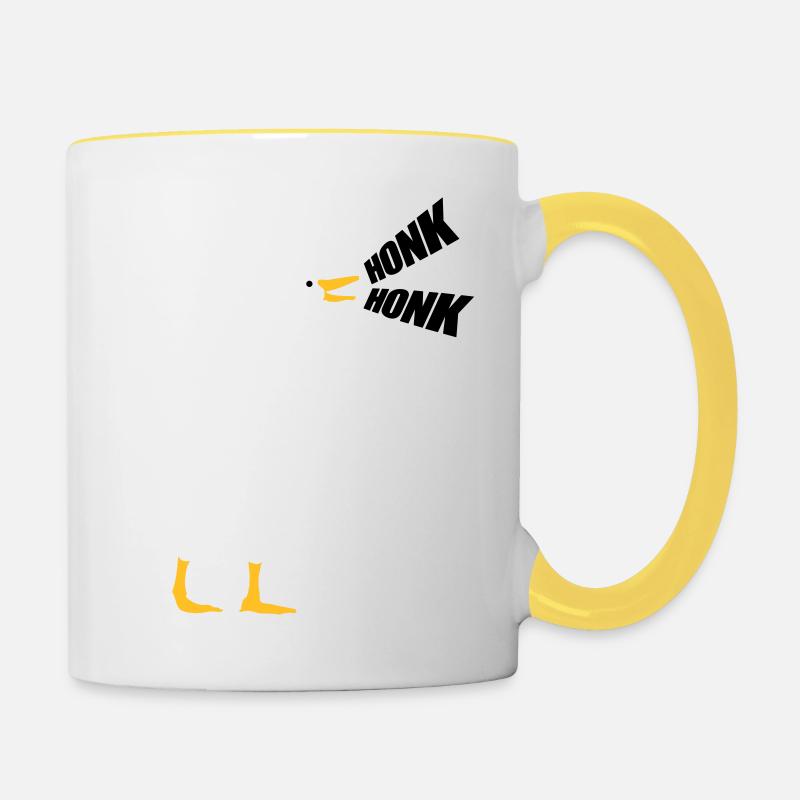 Honk Honk Gans - Tasse zweifarbig - Weiß/Gelb