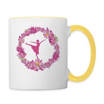 Dance blumenkranz - Tasse zweifarbig - Weiß/Gelb - Rechts