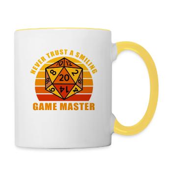 Directeur du jeu Fantasy Jeu de rôle Tshirt Game Master - Mug contrasté - blanc/jaune - Droite