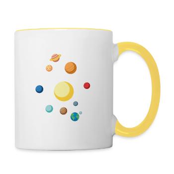 NASA Sonnensystem Klassisch Weltraum Geschenkidee - Tasse zweifarbig - Weiß/Gelb - Rechts