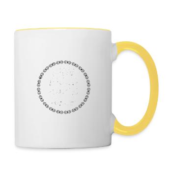 Fahrrad fahren Bier trinken - Tasse zweifarbig - Weiß/Gelb - Rechts