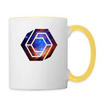 Weltraum - Tasse zweifarbig - Weiß/Gelb - Rechts