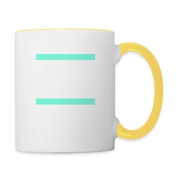 Kein Mensch ist illegal - Gegen Rechts - FCK NZS - Tasse zweifarbig - Weiß/Gelb - Rechts