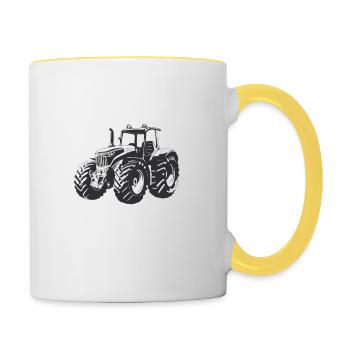ich verliere kein öl ich makiere mein Revier - Tasse zweifarbig - Weiß/Gelb - Rechts