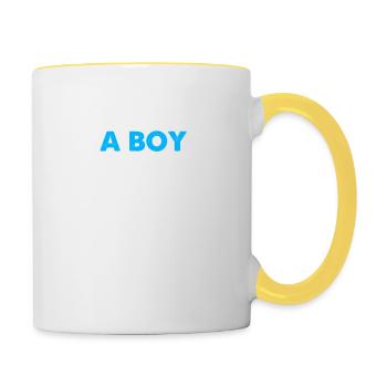 Yes, I Am A Boy No, I'm Not Cutting My hai - Mug contrasté - blanc/jaune - Droite