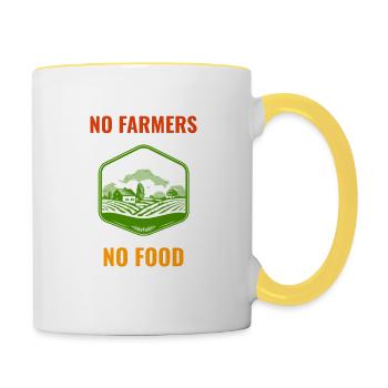 No Farmers No Food - Contrasting Mug - white/yellow - Right