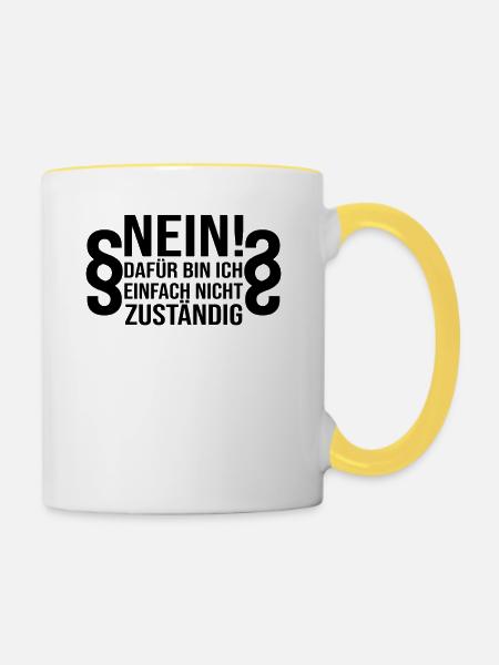 Beamter Verbeamtung Geschenk - Tasse zweifarbig - Weiß/Gelb