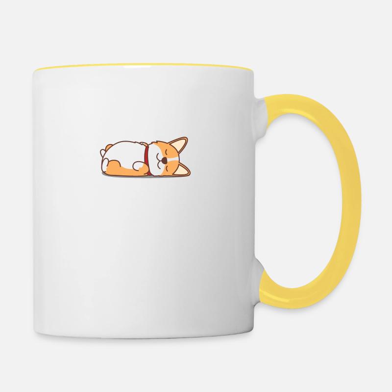Corgi - Tasse zweifarbig - Weiß/Gelb
