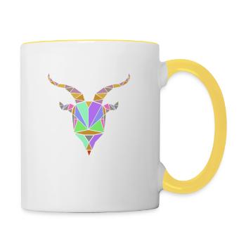 Goat Girl I Love Goats Gift Idea Goat Lover - Contrasting Mug - white/yellow - Right