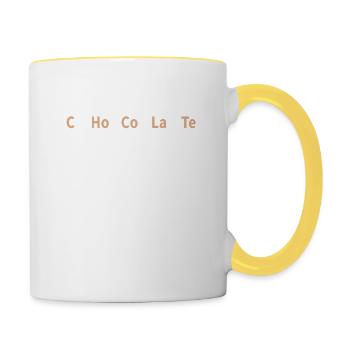 Funny elements periodic table gift idea - Contrasting Mug - white/yellow - Right