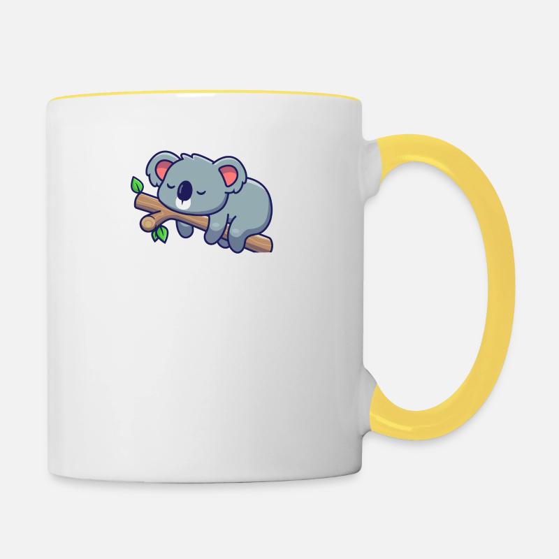 Koala - Tasse zweifarbig - Weiß/Gelb