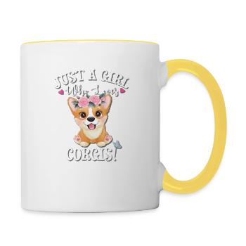 Corgi - Contrasting Mug - white/yellow - Right