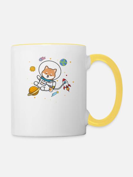 Shiba Inu - Mug contrasté - blanc/jaune