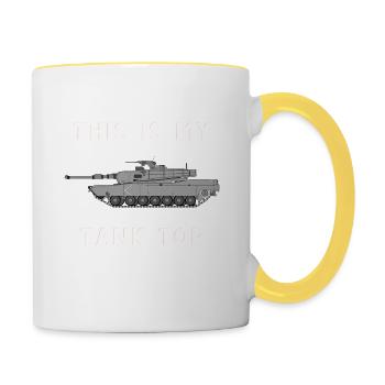 This is My Tank Top - Funny Tank Design - - Contrasting Mug - white/yellow - Right