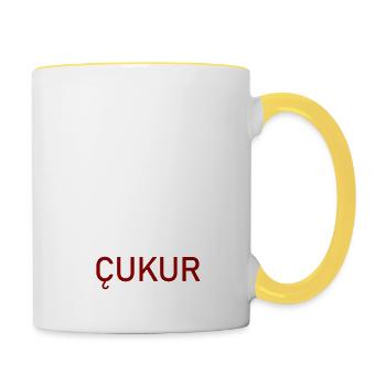 Cukur mit schrift - Tasse zweifarbig - Weiß/Gelb - Rechts