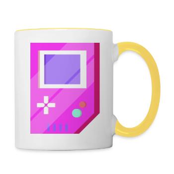 Cadeau vintage de jeux vidéo rétro - Mug contrasté - blanc/jaune - Droite
