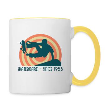 Skateboarding since 1983 - Contrasting Mug - white/yellow - Right