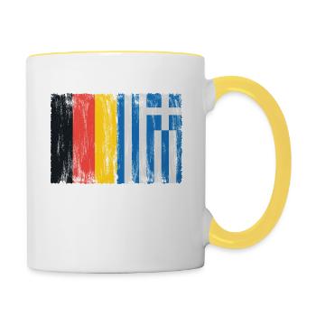 Allemagne Grèce cadeau 0752 - Mug contrasté - blanc/jaune - Droite