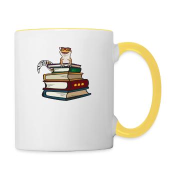 Leopardgecko - Tasse zweifarbig - Weiß/Gelb - Rechts