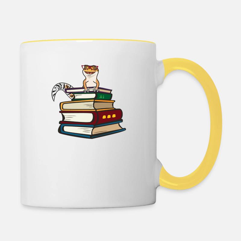 Leopardgecko - Tasse zweifarbig - Weiß/Gelb