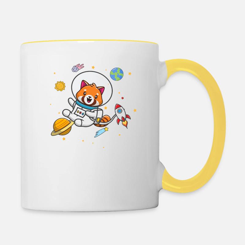 Petit panda - Mug contrasté - blanc/jaune