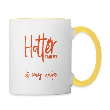 Blacksmith Farrier Anvil Farriers Hot Wife - Contrasting Mug - white/yellow - Right