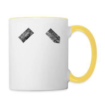 Erzgebirge stolz ein Erzgebirger zu sein Glück auf - Tasse zweifarbig - Weiß/Gelb - Rechts