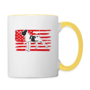 American Flag Bandog Dad Shirt - Bandog Pet Owner - Contrasting Mug - white/yellow - Right