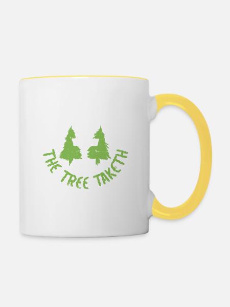 Disc Golf - Tasse zweifarbig - Weiß/Gelb