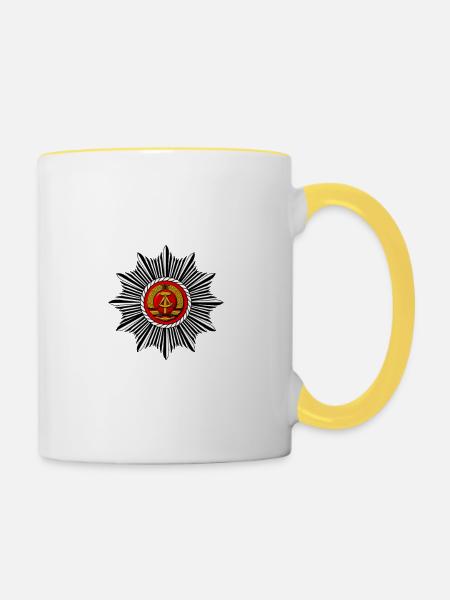Helfer der Volkspolizei - Tasse zweifarbig - Weiß/Gelb